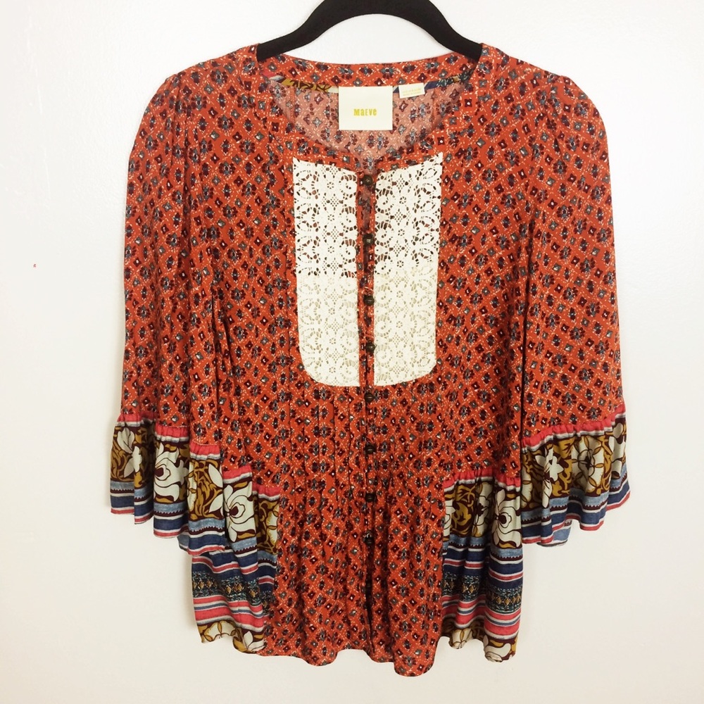 Anthropologie - Maeve Bohemian Blouse Sz 2